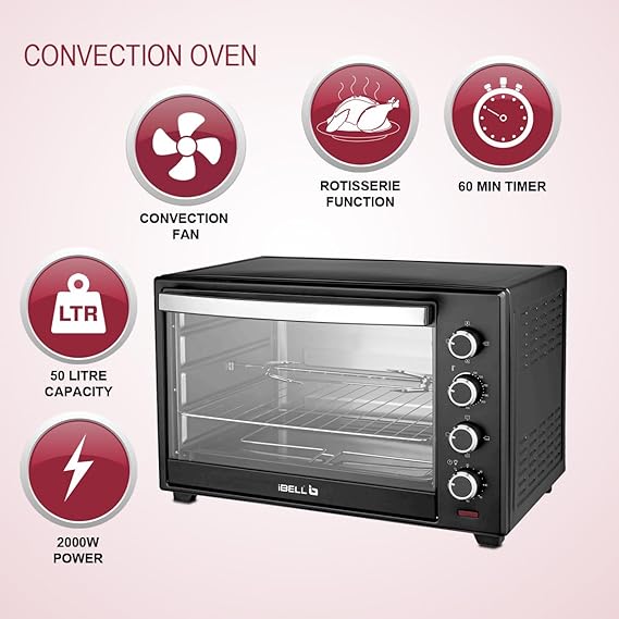 IBELL Eo50Lgdlx 50L 2000W Convection Oven Toaster & Griller