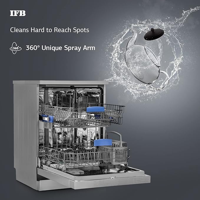 IFB 12 Place Settings Hot water wash Free Standing Dishwasher Neptune VX1