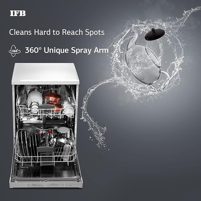 IFB 14 Place Settings Hot water wash Free Standing Dishwasher Neptune FX2