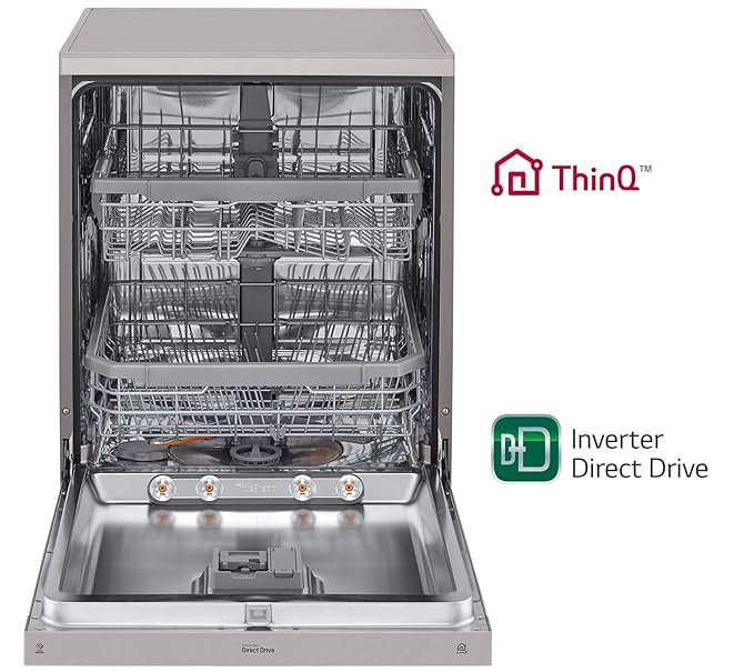 LG 14 Place Settings Inverter Direct Drive Wi-Fi Free Standing Dishwasher