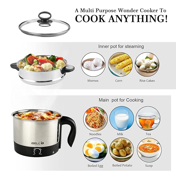 iBELL Mpk120L 12 L Multi Purpose Kettle & Cooker with 2 Pots