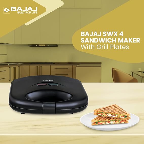Bajaj SWX 4 Deluxe 800W 2 Slice Grill Sandwich Maker