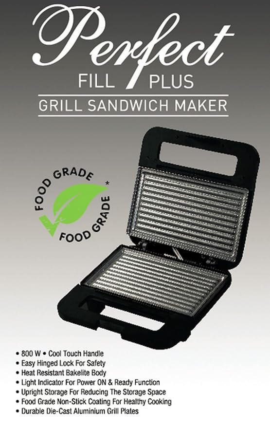 Havells Perfect Fill 800W 2 Slice Grill Sandwich Maker