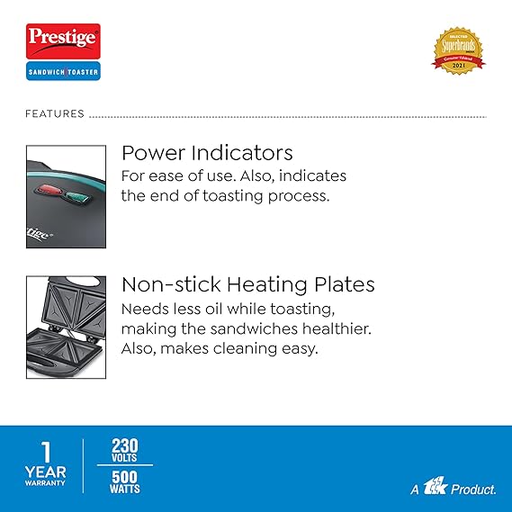 Prestige PSMFB 800W Sandwich Toaster