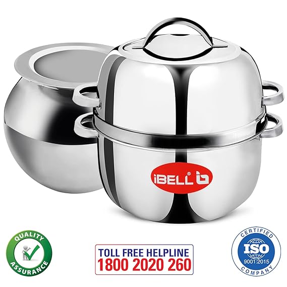 iBELL Stainless Steel Steam Pot, Thermal Rice Cooker with Rubber Gasket