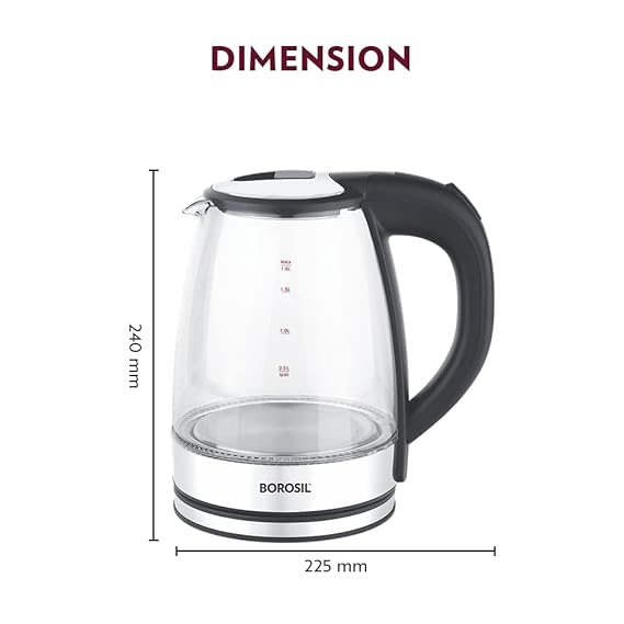 Borosil 1.8L 1500W Electric Glass Kettle