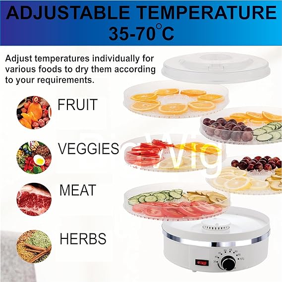 BigWig Food Dehydrator Machine | Snacks Food Dryer | Fruit Vegetable Food Jerky Spice | Meat Drying Machine