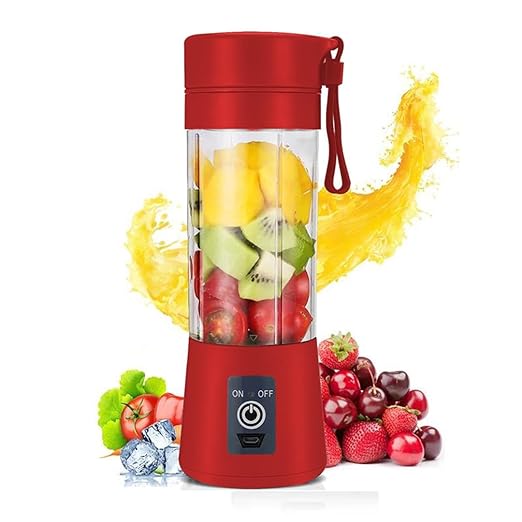 ALWAFLI Electric Juicer 6 Blade Rechargable Portable USB Bottle Blender Shaker