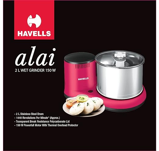 Havells Alai 2 Litre 150 watt Wet Grinder ABS