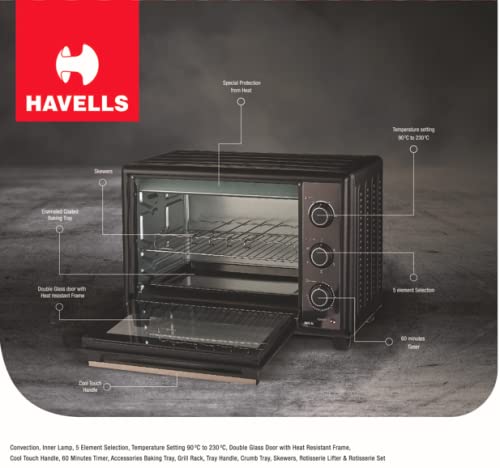 Havells Otg 48RC Bl 48 L 1800W Oven Toaster & Grill