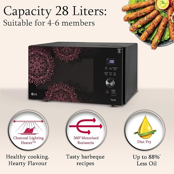 Lg 28 L 900W Scan To Cook Wi-Fi Enabled Charcoal Convection Healthy Microwave Oven
