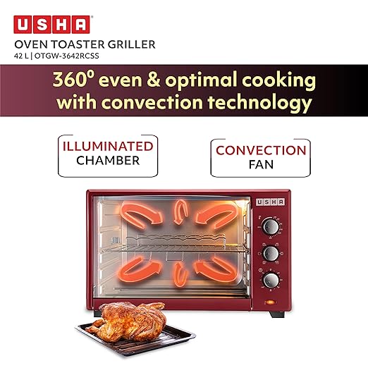Usha 42 L 2000W Oven Toaster Grill With Rotisserie And Convection