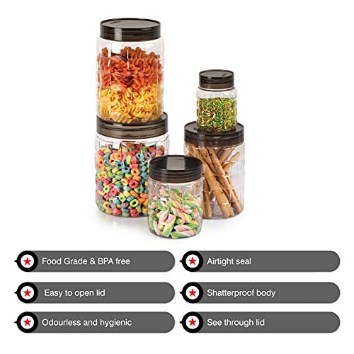 Cello Checkers Plastic PET Canister Set, 18 Pieces, Clear
