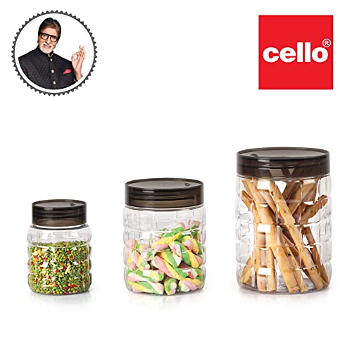 Cello Checkers Plastic PET Canister Set, 18 Pieces, Clear