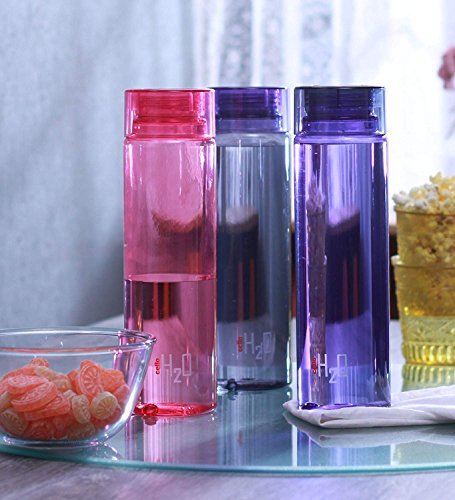 Cello H2O Plastic Bottle , 1ltr, Set of 3, Colour May Vary, Multicolour