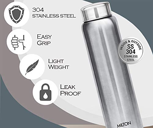 Milton Aqua 1000 Stainless Steel Water Bottle, 1 pc, 950 ml, Silver