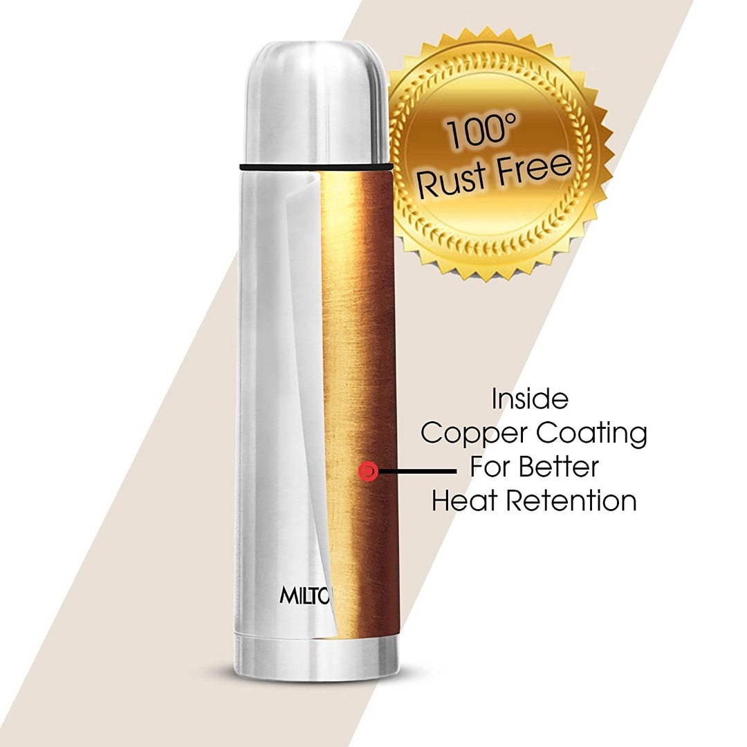 Milton Thermosteel Flip Lid Flask, 500 milliliters, Silver