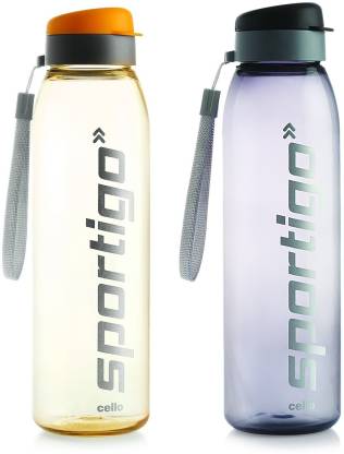 Cello Sportigo Plastic Bottle Set, 1 Litre, Set of 2, Assorted