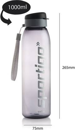 Cello Sportigo Plastic Bottle Set, 1 Litre, Set of 2, Assorted