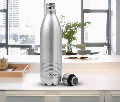 Milton Duo DLX 1000 Thermosteel 24 Hours Hot and Cold Water Bottle | 1 Litre | Silver