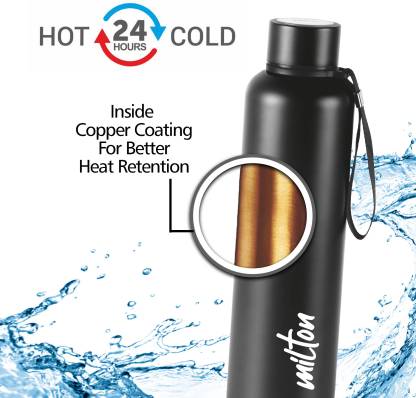 Milton Aura 1000 Thermosteel Bottle, 105 Litre, Black