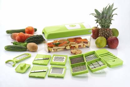 Ganesh Plastic Multipurpose Vegetable and Fruit Chopper Cutter Grater Slicer | Green