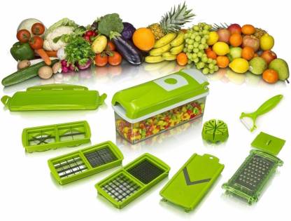 Ganesh Plastic Multipurpose Vegetable and Fruit Chopper Cutter Grater Slicer | Green