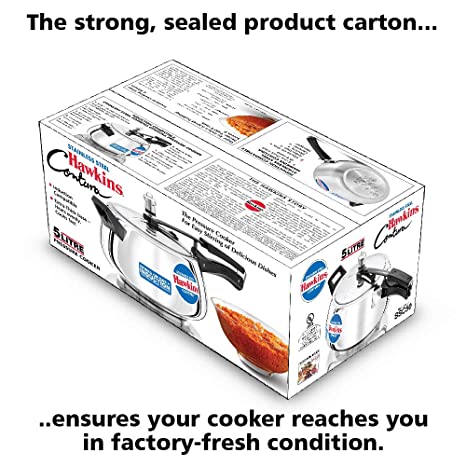 Hawkins SSC50 Stainless Steel Contura Induction Compatible Pressure Cooker, 5ltrs