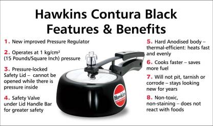 Hawkins Contura Hard Anodized Pressure Cooker | 15ltrs