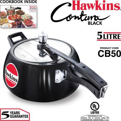 Hawkins CB50 Contura Black Pressure Cooker | 5 Litre