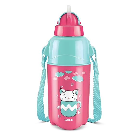 Milton Kool Trendy 400 Plastic Insulated Water Bottle with Straw for Kids