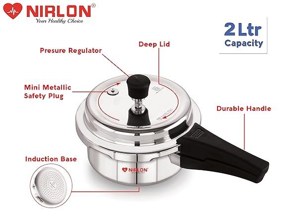 Nirlon 2 L Pressure Cooker With Induction Base