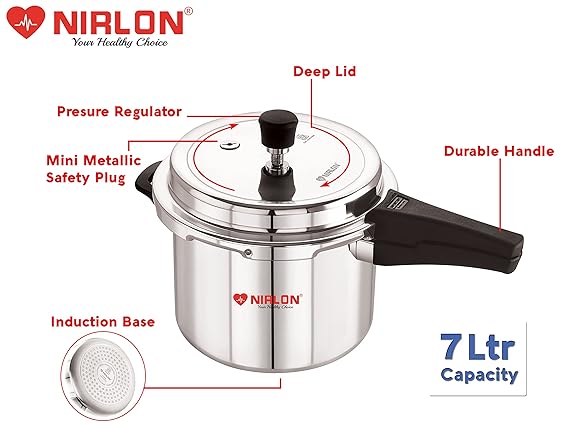 Nirlon 7 L Pressure Cooker With Induction Base