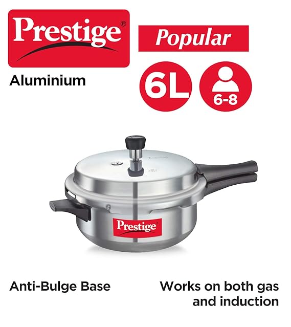 Prestige Popular 6 L Virgin Aluminium Pressure Cooker