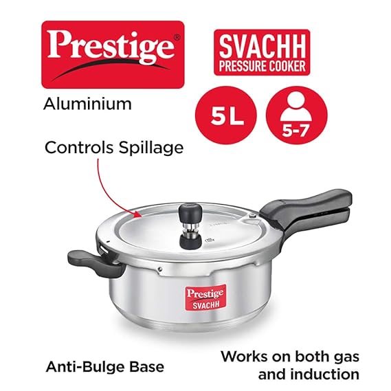 Prestige Svachh 5 L Aluminium Outer Lid Pressure Cooker