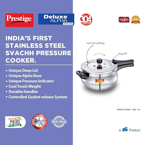 Prestige Svachh 3 L  Deluxe Alpha Mini Pressure Handi