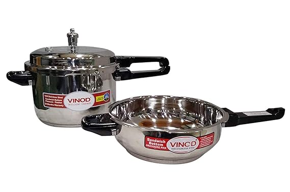 Vinod Sandwich 2 L & 3 L  Stainless Steel Pressure Cooker Combo