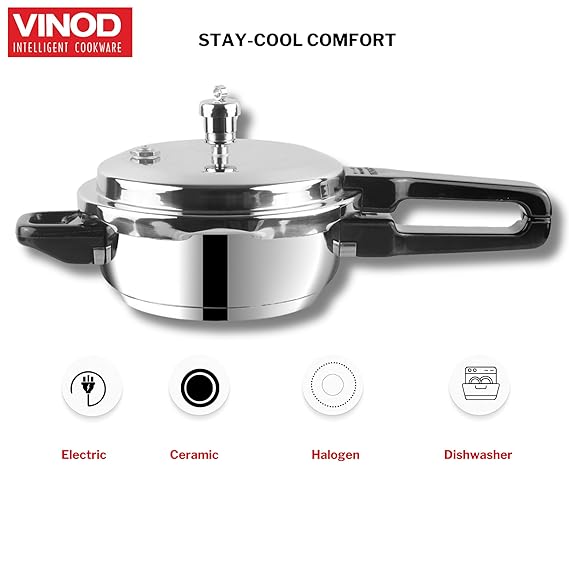 Vinod Stainless 2 L Steel Pressure Cooker