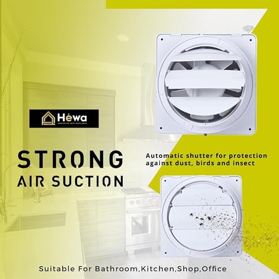 HEWA Casa (150 mm) High Speed Copper Exhaust fan with Dust Protection Shutters
