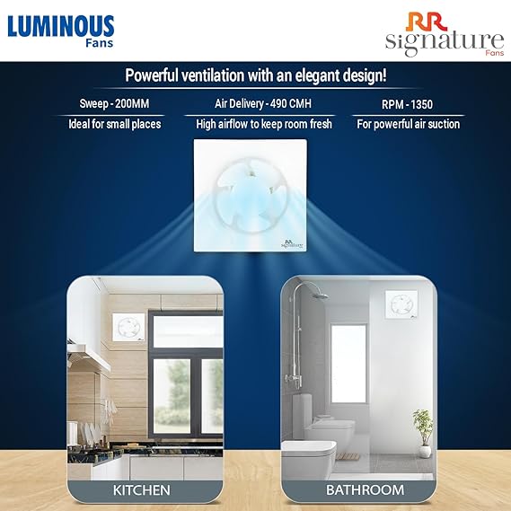Luminous Vento Deluxe (200 mm) Exhaust Fan For Kitchen