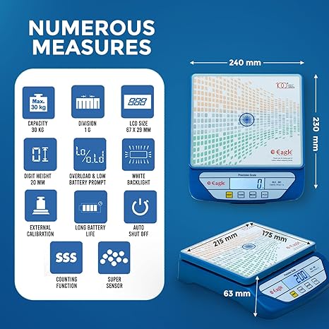 Eagle Electronic Weighing & Counting Scale with 30 kg Capacity (DLX-301)