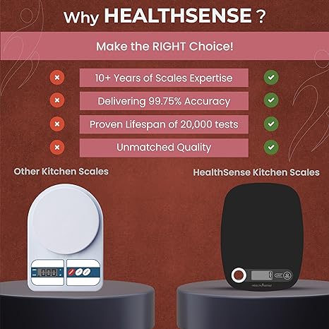 HealthSense Kitchen Food Weighing Scale Chef-Mate (KS 40)