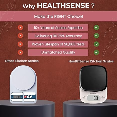 HealthSense Kitchen Food Weighing Scale Chef-Mate (KS 63)