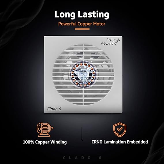 V-Guard Clado 6 High Speed (150 mm) Exhaust Fan suitale for Kitchen