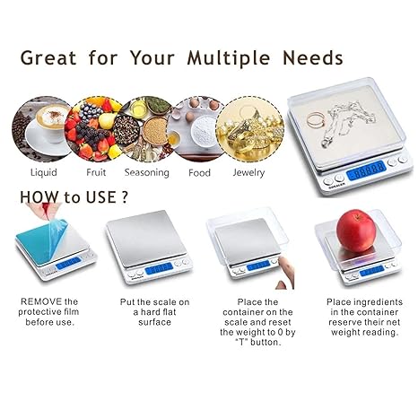 IONIX Jewellery Scale with Bowl Weight Scale Digital Weight Machine