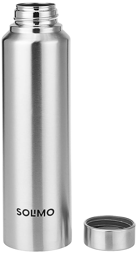 Amazon Brand - Solimo Slim Stainless Steel Water Bottle | Set of 3