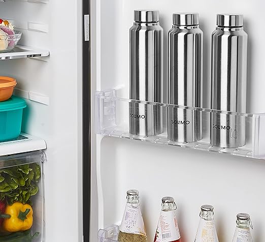 Amazon Brand - Solimo Slim Stainless Steel Water Bottle | Set of 3