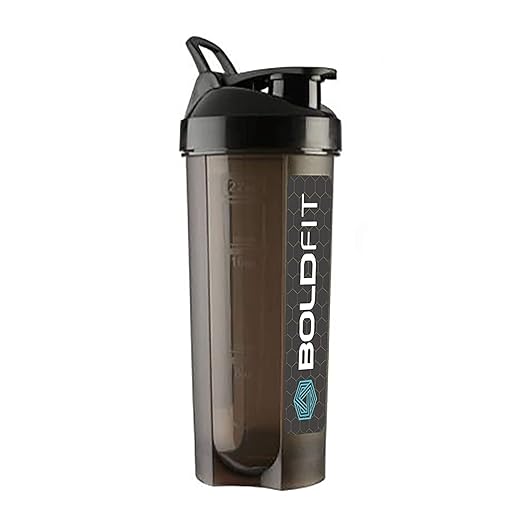 Boldfit Plastic Gym Typhoon Shaker Bottle | Typhoon Black