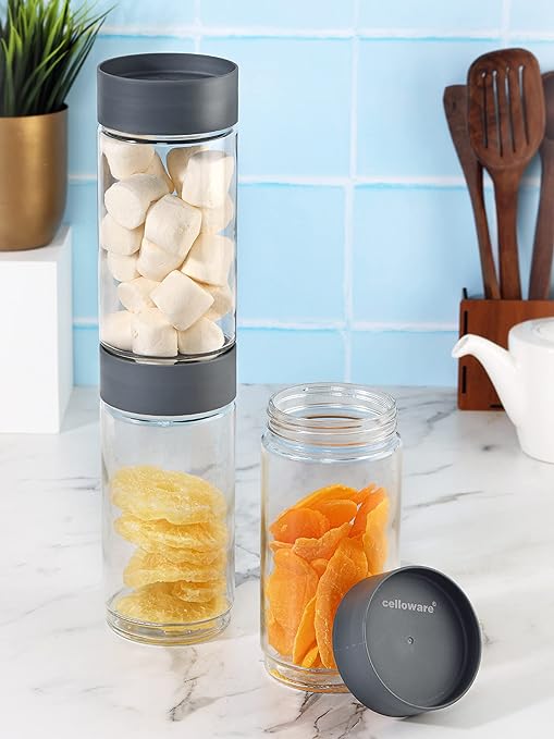 Cello Modustack Glassy Storage Jar | Set of 3