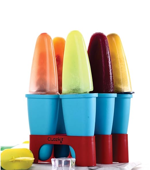 Clazkit Set of 6 Plastic Reusable Ice Pop Makers